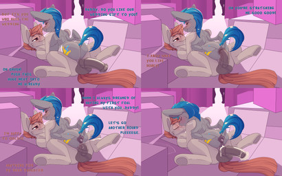 after_sex anal anal_penetration animal_genitalia animal_penis anus balls big_balls big_penis blush bodily_fluids butt cum cum_in_ass cum_in_vagina cum_inside cutie_mark dialogue duo equine_genitalia equine_penis erection female female_penetrated feral fur genital_fluids genitals hair impregnation_request kissing large_penetration lying male male/female male_penetrating male_penetrating_female nude on_back penetration penis puffy_anus sex speech_bubble spread_anus spread_butt spread_wings spreading tail text vaginal vaginal_penetration veil vulva wedding wings chapaevv friendship_is_magic hasbro my_little_pony bluebolt fan_character lockwood_(mlp) equid equine horse mammal 16:10 absurd_res comic digital_media_(artwork) english_text hi_res widescreen daughter_(lore) father_(lore) father_and_child_(lore) father_and_daughter_(lore) incest_(lore) parent_(lore) parent_and_child_(lore) parent_and_daughter_(lore)