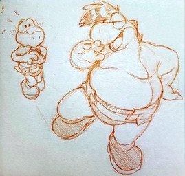 5_fingers anthro biped clothed clothing diaper duo fingers hair male obese obese_anthro obese_male open_mouth open_smile overweight overweight_anthro overweight_male simple_background size_difference smile wearing_diaper crackajackin mario_bros mythology nintendo paper_mario paper_mario:_the_thousand_year_door koops the_great_gonzales_jr dinosaur dragon green_yoshi koopa koopa_troopa mythological_creature mythological_scalie prehistoric_species reptile scalie tortoise turtle yoshi 2019 guide_lines sketch traditional_media_(artwork)