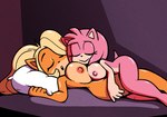 2023 activision amy_rose anthro bandicoot big_breasts blonde_hair breast_size_difference breasts coco_bandicoot crash_bandicoot_(series) crossover duo eulipotyphlan female female/female hair hedgehog hi_res lying mammal marsupial multicolored_body nipples nude on_back on_top open_mouth pink_hair pink_nipples sega sleeping smile sonic_the_hedgehog_(series) two_tone_body yopy