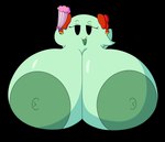 areola big_areola big_breasts black_eyes bow_ribbon breasts female folding_fan green_areola green_body green_nipples huge_areola huge_breasts hyper hyper_breasts looking_at_viewer nipples not_furry open_mouth solo cyandrive98 mario_bros nintendo paper_mario lady_bow boo_(mario) ghost spirit absurd_res alpha_channel digital_media_(artwork) hi_res