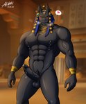 abs anthro balls biceps big_pecs big_penis black_body black_eyes black_penis bodily_fluids bracelet breast_milking clothed clothing cum deltoids ear_piercing erection genital_fluids genitals glans jewelry lactating male male_lactation milk moobs muscular muscular_anthro muscular_male navel nipple_milking nipples nude nude_anthro nude_male pecs penis piercing serratus solo yellow_eyes alkan egyptian_mythology middle_eastern_mythology mythology anubis anubian_jackal canid canine canis deity jackal mammal 2024 absurd_res hi_res