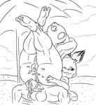 3_toes anthro balls bodily_fluids cum cum_in_ass cum_inside duo ejaculation feet genital_fluids genitals male male/male penis sex size_difference small_dom_big_sub toes usury40 nintendo pokemon generation_1_pokemon generation_2_pokemon humanoid pichu pikachu pokemon_(species) hi_res monochrome