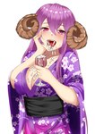 asian_clothing big_breasts bodily_fluids breasts clothing container cum cum_in_a_cup cum_in_container cum_in_mouth cum_inside cup drinking_glass east_asian_clothing female genital_fluids glass glass_container glass_cup hair horn japanese_clothing purple_eyes purple_hair short_stack solo wine_glass yukata abi_boge mimi_kaneko_(magiaice) animal_humanoid bovid bovid_humanoid caprine caprine_humanoid horned_humanoid humanoid mammal mammal_humanoid sheep_humanoid absurd_res hi_res