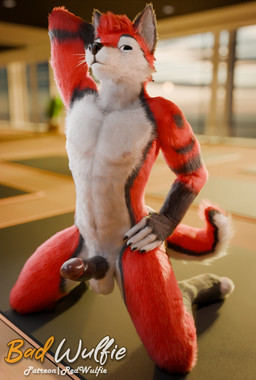 5_fingers anthro athletic balls biped black_nose blue_eyes bodily_fluids claws countershade_accent digitigrade exercise fingers fluffy fur furniture genitals gloves_(marking) gym hair humanoid_genitalia humanoid_penis inside light male male_anthro markings nude pawpads paws penile penis public realistic red_body red_fur sky sun sweat weightlifting whiskers white_body white_fur white_whiskers workout yoga yoga_mat red_wulfie red_(red_wulfie) canid canine canis mammal wolf 3d_(artwork) absurd_res blender_(artwork) blender_cycles_(artwork) digital_media_(artwork) hi_res watermark
