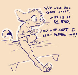 addiction ambiguous_gender anthro biped black_and_tan casual_nudity controller dialogue digitigrade game_controller gaming indoor_nudity inside nude nude_anthro nudist outline paws sitting solo text three-quarter_view animancer luck_(animancer) dipodid jerboa mammal rodent 2025 digital_drawing_(artwork) digital_media_(artwork) english_text handwritten_text hi_res