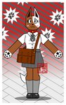 anthro border bottomwear clothed clothing female fully_clothed school_uniform skirt solo tail uniform white_border alvidz canid canine mammal digital_drawing_(artwork) digital_media_(artwork) hi_res