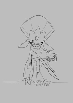 ambiguous_gender anthro clothing glare missing_arm poncho solo wounded onearmdude nintendo pokemon generation_4_pokemon pokemon_(species) weavile animated tagme male_(lore)
