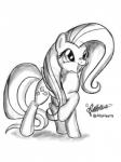 cutie_mark feathered_wings feathers female feral hair happy long_hair open_mouth simple_background solo white_background wings altohearts friendship_is_magic hasbro my_little_pony mythology fluttershy_(mlp) equid equine mammal mythological_creature mythological_equine pegasus 2014 3:4 monochrome