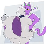anthro big_butt big_penis black_nose blue_clothing blue_shirt blue_topwear bottomless bottomless_anthro bottomless_male butt butt_grab circumcised clothed clothing duo erection fur genitals half-closed_eyes hand_on_butt hand_on_shoulder head_tuft interspecies looking_back male male/male mouth_closed narrowed_eyes nude_anthro nude_male penis purple_body purple_fur sex shirt simple_background small_tail smile sound_effects standing tail text thick_thighs thigh_sex topwear tuft vein veiny_penis white_body white_fur yellow_eyes badaboomey bada_(badaboomey) keith_(pennyftzgerald) bear domestic_cat felid feline felis mammal polar_bear teddy_bear_(species) ursine 2025 english_text hi_res
