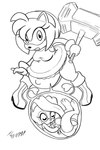 anthro belly big_belly boots bracelet clothing dress duo feet female footwear gloves hammer handwear jewelry ovaries panties pregnant pregnant_anthro pregnant_female shoes sleeping tools unbirthing underwear uterus vaginal vore young young_female thedjtc sega sonic_the_hedgehog_(series) amy_rose cream_the_rabbit eulipotyphlan hedgehog lagomorph leporid mammal rabbit 2:3 hi_res monochrome