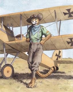 aircraft airplane anthro arm_markings barefoot belt belt_buckle biped black_body black_eyes black_fur black_markings black_pawpads black_spots black_tail_tip blue_kerchief blue_neckerchief blue_sky blue_suspenders bottomwear brown_belt brown_eyewear brown_goggles brown_nose buckle claws closed_smile clothed clothed_anthro clothed_male clothing countershade_face countershade_fur countershade_neck countershading cowboy_hat cross day digitigrade dipstick_tail eyewear eyewear_on_head facial_markings feet foot_markings front_view fully_clothed fully_clothed_anthro fully_clothed_male fur fur_markings goggles goggles_on_head grass green_clothing green_sclera green_shirt green_topwear grey_bottomwear grey_claws grey_clothing grey_hat grey_headwear grey_pants hand_markings hand_on_hip hand_on_own_hip hat head_markings headgear headwear humanoid_hands iron_cross kerchief leg_markings looking_aside male male_anthro markings mouth_closed multicolored_body multicolored_fur neck_markings neckerchief neckwear outside pants pawpads paws plant shirt sky slim slim_anthro slim_male smile snout solo spots spotted_body spotted_fur spotted_markings spotted_tail suspenders tail tail_markings toe_claws toes topwear vehicle white_body white_countershading white_fur yellow_body yellow_fur 0laffson cheetah felid feline mammal 2025 dated english_description full-length_portrait hi_res portrait shaded traditional_media_(artwork)