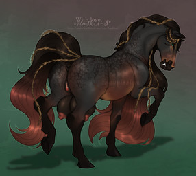 animal_genitalia animal_vulva anus big_teats black_anus black_body black_mane black_tail black_teats bodily_fluids brown_body brown_mane brown_sclera brown_tail butt equine_anus equine_genitalia equine_vulva fangs female female_feral feral genital_fluids genitals gradient_background grey_body huge_teats looking_at_viewer mane multicolored_mane nipples presenting presenting_anus presenting_vulva puffy_anus quadruped red_nipples side_view simple_background solo tail teal_eyes teats teeth two_tone_mane two_tone_tail vaginal_fluids vulva huskii-s equid equine horse mammal hi_res