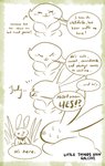 ambiguous_gender archived_source artist_name blush border breaking_the_fourth_wall comic dewlap_(anatomy) dialogue disney duo ellipsis english_text female feral feralized fur grass hi_res judy_hopps lagomorph leporid mammal open_mouth plant qalcove rabbit simple_background speech_bubble text unavailable_at_source zootopia