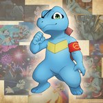 5_fingers anthro biped blue_body duo eye_patch eyewear fingers fireworks green_eyes male tail haychel nintendo pokemon leon_(haychel) vagus_(haychel) generation_2_pokemon generation_4_pokemon pokemon_(species) riolu scalie totodile 1:1 2023 hi_res