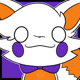 :3 ambiguous_gender anthro blush bow_tie cheek_tuft dipstick_tail facial_tuft fur head_tuft kissing kissing_pov leaning leaning_forward looking_at_viewer markings orange_body orange_fur purple_body shaded_face solo tail tail_markings tuft white_body white_fur bruhmynameisdylan five_nights_at_freddy's five_nights_at_freddy's_world five_nights_at_frickbear's five_nights_at_frickbear's_(series) five_nights_at_frickbear's_3 scottgames lolbit_(fnaf) lolbit_(frickbear's) canid canine fox mammal 1:1 2026 2d_animation animated digital_media_(artwork) hi_res loop nonbinary_(lore)