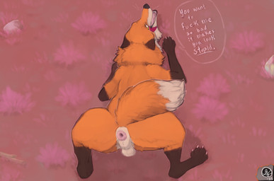 4_toes anus ass_up backsack balls butt claws countershade_face countershading dipstick_ears dipstick_tail ear_markings feet feral fur gaping gaping_anus genitals high-angle_view leg_markings looking_at_viewer looking_back looking_back_at_viewer male male_feral markings multicolored_ears open_mouth orange_body orange_fur perineum pink_anus presenting presenting_hindquarters quadruped socks_(marking) solo speech_bubble spread_legs spreading tail tail_markings talking_to_viewer teeth text toes whiskers yellow_eyes forgottenscales leon_claus_the_fox canid canine fox mammal red_fox true_fox 2025 colored digital_media_(artwork) english_text hi_res shaded
