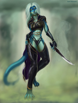 anthro armor bikini chainmail clothed clothing dagger female gloves handwear leather legwear melee_weapon skimpy solo stockings swimwear two-piece_swimsuit unconvincing_armor weapon shinard ghost mammal mustelid otter spirit 3:4 digital_media_(artwork) hi_res