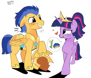 amethyst_(gem) blue_eyes blue_mane blush blush_lines bodily_fluids crown duo ears_down eye_contact eyebrow_through_hair eyebrows eyelashes feathered_wings feathers female female_feral feral folded_wings fur gem gold_breastplate gold_helmet gold_sabatons hair headgear hooves horn larger_feral larger_male lidded_eyes light long_tail looking_at_another male male/female male_feral mane medium_tail multicolored_mane multicolored_tail nervous nervous_smile nervous_sweat open_mouth open_smile orange_body orange_feathers pink_mane pink_tail pivoted_ears ponytail princess purple_body purple_eyes purple_feathers purple_fur purple_hooves purple_horn purple_mane purple_tail quadruped royalty sabatons short_mane simple_background size_difference smaller_female smaller_feral smile smiling_at_another smiling_at_each_other standing sweat sweatdrop tail text tiara toothy_grin translucent translucent_hair two_tone_mane two_tone_tail unguligrade unicorn_horn white_background wings wolflly10 friendship_is_magic hasbro my_little_pony mythology flash_sentry_(mlp) twilight_sparkle_(mlp) equid equine mammal mythological_creature mythological_equine pegasus winged_unicorn 2025 absurd_res artist_name colored dated digital_drawing_(artwork) digital_media_(artwork) english_description hi_res lighting shaded