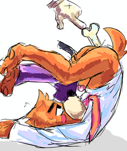 accessory anal_fluids anthro blush bodily_fluids bone bone_in_ass bottomwear bottomwear_down clothed clothing faceless_character faceless_male genitals hands_behind_back legs_up male necktie nervous_look object_in_ass pants pants_down partially_clothed penis shirt simple_background slim solo tail topwear rich_trueman brawl_stars supercell_(company) ruffs_(brawl_stars) bird_dog canid canine canis domestic_dog hunting_dog labrador mammal retriever hi_res