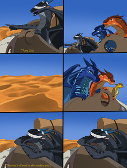 black_body blind blue_body cloud dialogue disability female feral gesture group hand_gesture horn male orange_body pointing sand sky text trio wall_(structure) wings apollyondragon avatar:_the_last_airbender mythology nickelodeon wings_of_fire clay_(wof) starflight_(wof) sunny_(wof) tsunami_(wof) dragon mythological_creature mythological_scalie scalie 2021 absurd_res comic english_text hi_res