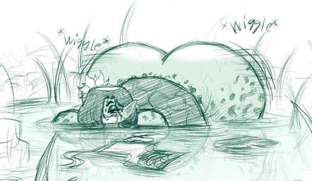 accessory anthro big_butt blush bottom_heavy butt eyeshadow female flower flower_in_hair hair hair_accessory hair_over_eye huge_butt lily_pad makeup partially_submerged plant reflection shell short_hair smile solo water wiggle wiggle_lines wiggling_hips itzjaylock asian_mythology east_asian_mythology japanese_mythology mythology kappamaki kappa reptile scalie turtle yokai hi_res