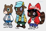 2024 2_horns anthro bear biped bovid brown_body brown_fur caprine curved_horn domestic_cat dropout_bear felid feline felis fur goat graduation_(album) group horn inksaji kanye_west kendrick_lamar looking_at_viewer male mammal multicolored_eyes rainbow_eyes trio tyler_the_creator