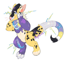 ambiguous_gender anthro cybernetics electricity machine male solo tail transformation phytophile nintendo pokemon caracal caracal_(genus) felid feline future_pokemon generation_9_pokemon hybrid legendary_pokemon leopard mammal miraidon pantherine paradox_pokemon pokemon_(species) robot ultimate_mode_miraidon hi_res