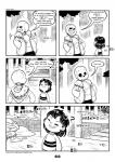 2017 animated_skeleton bone c-puff clothed clothing comic english_text frisk_(undertale) hi_res human humanoid mammal monochrome not_furry sans_(undertale) skeleton speech_bubble text undead undertale undertale_(series)