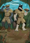 barazoku ceil clothed clothing conbook feet forest jungle male muscular plant scotiacon toes tree dobie-ace canid canine canis fox mammal wolf absurd_res hi_res