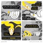 1:1 ambiguous_gender bone comic dialogue english_text fangs feral leaf outside reptile scalie skull skullbird snake spirit teeth text yellow_body
