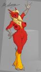 anthro anthrofied big_breasts blue_eyes breasts curvy_figure digitigrade female genitals gesture nipples non-mammal_breasts non-mammal_nipples nude open_mouth pokemorph pussy solo voluptuous waving wide_hips sentientsocks nintendo pokemon avian bird blaziken generation_3_pokemon pokemon_(species) digital_media_(artwork) hi_res shaded