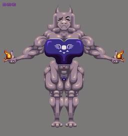anthro armor big_breasts big_muscles breastplate breasts elemental_manipulation female fire fire_manipulation horn huge_breasts huge_muscles hyper hyper_muscles muscular muscular_arms muscular_female muscular_legs muscular_thighs pasties smug smug_face solo sprite thick_thighs exkrill undertale undertale_(series) toriel toriel_(undertale) boss_monster_(undertale) bovid caprine goat mammal monster digital_media_(artwork) low_res pixel_(artwork)