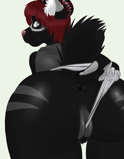 anthro antlers anus big_butt black_hair bottomwear butt butt_focus clothed clothing clothing_aside clothing_pull eyelashes female fur genitals grey_eyes hair horn looking_at_viewer looking_back looking_back_at_viewer looking_pleasured mostly_nude multicolored_body nude panties panties_aside panties_only panty_pull plump_labia presenting presenting_hindquarters pubes pussy_floss rear_view simple_background smile solo tail thick_thighs topless underwear underwear_aside underwear_only underwear_pull vulva wide_hips inventor_(artist) mammal 2020 absurd_res digital_media_(artwork) hi_res
