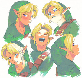 blonde_hair blue_eyes bodily_fluids clothed clothing crying eyebrows eyes_closed green_clothing hair humanoid_pointy_ears male not_furry open_mouth open_smile pointy_ears smile solo tears young young_humanoid young_male uzucake nintendo the_legend_of_zelda young_link humanoid hylian