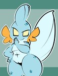 anthro blue_body cheek_fins female fin freckles genitals muscular muscular_female nude pussy simple_background smile smiling_at_viewer smirk smirking_at_viewer solo 1upgobbo nintendo pokemon noh_(1upgobbo) generation_3_pokemon mudkip pokemon_(species) 2025