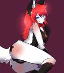 anthro blue_eyes blush breasts female genitals hair nipple_piercing nipples nude piercing pussy red_hair solo naomy leah_(lipton) canid canine fox mammal 2015 digital_media_(artwork) hi_res shaded