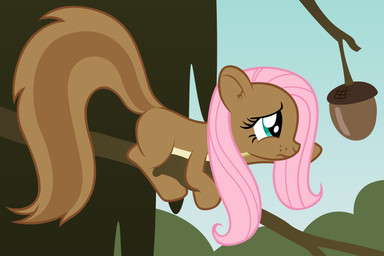 acorn alternate_species blue_eyes female food fruit hair nut_(fruit) pink_hair plant reaching solo tree badumsquish friendship_is_magic hasbro my_little_pony fluttershy_(mlp) mammal rodent sciurid tree_squirrel 2015 hi_res