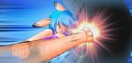 big_breasts blue_eyes blue_hair breasts female fur hair kick kickboxing long_hair martial_arts movement pink_body pink_fur punching_bag fire_conejo animal_strife erika_valentine lagomorph leporid mammal rabbit hi_res