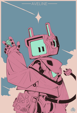 bag cable cable_tail clothing cloud dice hoodie jacket machine not_furry rear_view robotic sky solo sticker tail topwear auveiss dungeons_and_dragons hasbro wizards_of_the_coast aveline_(auveiss) humanoid robot robot_humanoid 2025 absurd_res digital_media_(artwork) hi_res signature