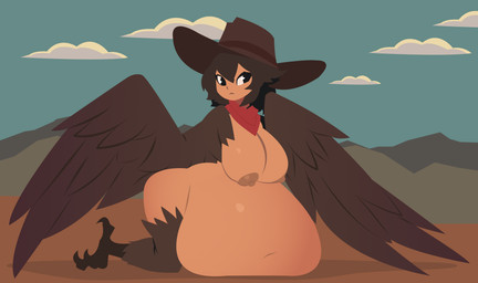 after_vore belly big_belly breasts clothing duo female female_pred hat headgear headwear nipples outside overweight simple_background vore wings smuggoblin european_mythology greek_mythology mythology mariposa_(smuggoblin) avian harpy mythological_avian mythological_creature 2025 absurd_res hi_res