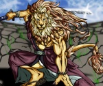abs bandage belt biceps black_nose blonde_hair blue_eyes bracelet brown_fur brown_hair bulge claws clothing crouching exz feline footwear fundoshi fur ground hair japanese_clothing jewelry katana kneeling lion long_mane looking_at_viewer male mane muscles open_shirt pants pecs pose robe sandals shirt sky solo sword tan_fur toned underwear weapon
Rating: Safe
Score: 2
User: H4CH1W4AN
Date: July 07, 2013