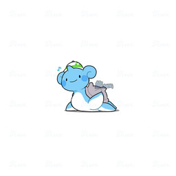 ambiguous_gender black_eyes blue_body clothing feral flippers hat headgear headwear horn multicolored_body musical_note musical_symbol shell simple_background smile solo symbol two_tone_body walking white_background white_body tontaro nintendo pokemon pokemon_pokopia ditto_(pokopia) ditto_(pokemon) generation_1_pokemon lapras pokemon_(species) 1:1 2026 2d_animation animated frame_by_frame signature watermark