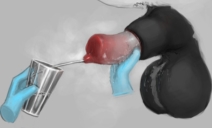 animal_genitalia animal_penis ball_tuft balls bestiality bodily_fluids canine_genitalia canine_penis container cup dripping duo excessive_genital_fluids excessive_precum feral feral_focus genital_fluids genitals half-erect holding_penis leaking_precum male musk musky_penis penis penis_tip pink_sheath_slit precum precum_drip precum_in_a_cup precum_on_penis precum_squirt precum_string servicing_from_below sheath sheath_slit size_difference solo_focus tuft corvidtree garvark_(corvidtree) canid canine mammal hi_res