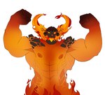 5_fingers abs biceps bone fingers fire humanoid_hands lava lava_skin male muscular muscular_male navel nipples skull skull_head solo triceps islate blizzard_entertainment warcraft ragnaros_the_firelord elemental_creature humanoid lava_creature mineral_fauna 2023 colored hi_res