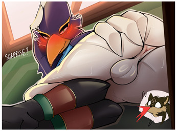 anthro anus balls beak biped blue_body blush bodily_fluids border dialogue feathers fingers genitals green_eyes looking_at_viewer lying male multicolored_body on_side solo sweat text white_border flugublue breath_of_the_wild nintendo the_legend_of_zelda revali avian bird hi_res