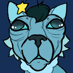 ambiguous_form ambiguous_gender black_hair black_nose blue_body blue_ears blue_eyes blue_inner_ear blue_skin derp_eyes emote hair looking_at_viewer no_pupils short_hair simple_background solo star transparent_background blitzdrachin conditional_dnp domestic_cat felid feline felis mammal 1:1 alpha_channel headshot_portrait icon low_res portrait