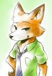 2016 anthro canid canine clothed clothing disney fox fur garakutea green_eyes hi_res male mammal nick_wilde red_fox simple_background solo true_fox zootopia