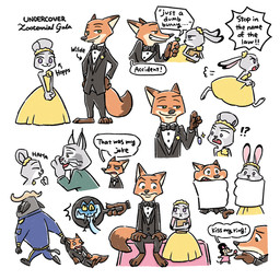 2_horns anthro black_body black_ears black_eyes black_fur black_nose blue_body blue_scales blue_skin bow_tie brown_body brown_ears brown_fur brown_tail carrot_pen clothing cookware countershading dipstick_ears dipstick_tail dress ear_markings ears_as_hair female frying_pan fur green_eyes grey_body grey_ears grey_fur grey_tail hair_bun_ears horn kitchen_utensils long_tail male markings multicolored_body multicolored_ears multicolored_fur orange_body orange_ears orange_fur police police_uniform purple_eyes scales sitting size_difference suit tail tail_markings tan_body tan_countershading tan_fur text thick_tail tools two_tone_body two_tone_fur two_tone_tail uniform white_body white_countershading white_fur yellow_clothing yellow_dress yellow_inner_ear gumi_(pixiv) disney zootopia chief_bogo gary_de'snake judith_(zootopia) judy_hopps nick_wilde arctic_shrew buffalo canada_lynx canid canine eulipotyphlan european_rabbit felid feline fox lagomorph leporid lynx mammal oryctolagus pit_viper rabbit red_fox reptile scalie shrew snake true_fox viper 1:1 absurd_res english_text hi_res