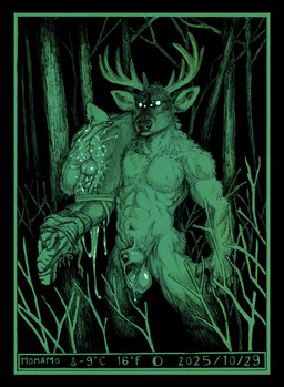 animal_genitalia animal_penis anthro antlers balls black_and_green black_border bodily_fluids border bottomwear bottomwear_down carrying_another clothed clothing cum cum_drip cum_inside dominant dominant_anthro dominant_male dripping duo fingering genital_fluids genitals horn humanoid_genitalia humanoid_penis jockstrap male male/male muscular muscular_anthro muscular_male night outside pants pants_down partially_clothed penis public public_fingering public_nudity sheath shoulder_carry submissive submissive_anthro submissive_male trail_cam underwear momamo cryptid deer mammal not_deer 2025 hi_res monochrome traditional_media_(artwork)