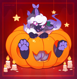 anus black_body black_fur candle fangs female female_feral feral food front_view fruit fur genitals grey_body grey_fur grey_vulva humanoid_genitalia humanoid_vulva jewelry looking_at_viewer necklace open_mouth open_smile pawpads pink_eyes plant plump_labia pumpkin pupils purple_pawpads purple_tail purple_tongue simple_background smile solo tail teeth tongue vulva white_body white_fur white_pupils white_tail bloominglynx nintendo pokemon generation_5_pokemon generation_8_pokemon hisuian_form hisuian_zorua pokemon_(species) regional_form_(pokemon) species_request zorua absurd_res digital_drawing_(artwork) digital_media_(artwork) hi_res